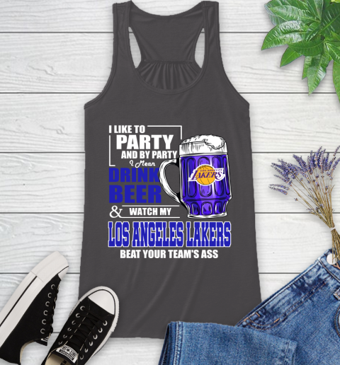 NBA Drink Beer and Watch My Los Angeles Lakers Beat Your Team's Ass Basketball Racerback Tank 11