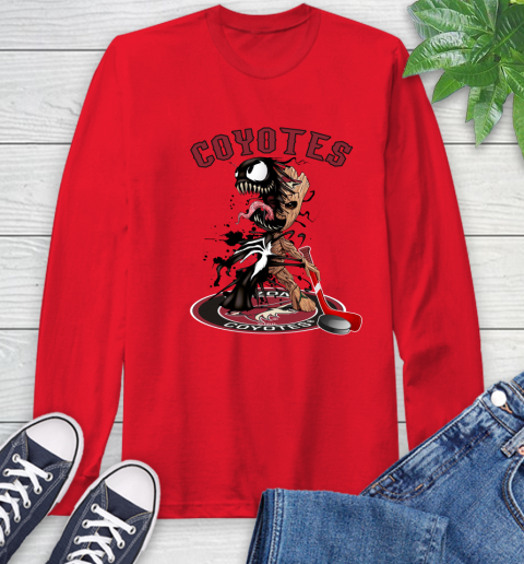 NHL Arizona Coyotes Hockey Venom Groot Guardians Of The Galaxy Long Sleeve T-Shirt 10