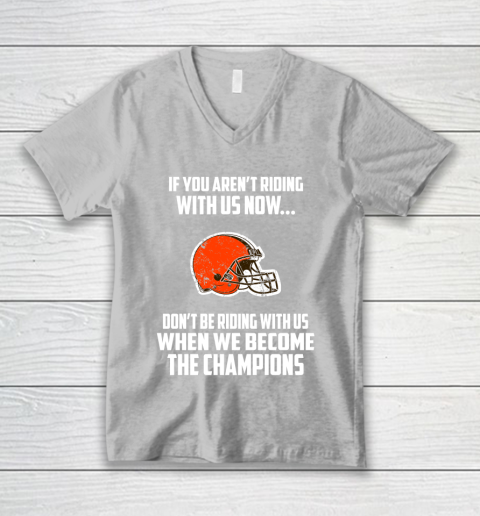 NFL Cleveland Browns Football We Become The Champions V-Neck T-Shirt 3