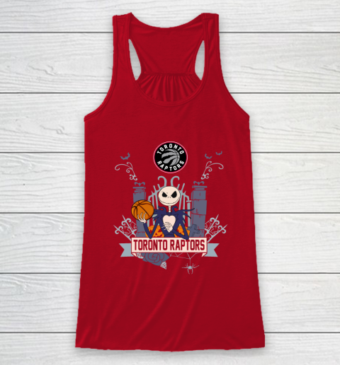 NBA Toronto Raptors Basketball Jack Skellington Halloween Racerback Tank 4