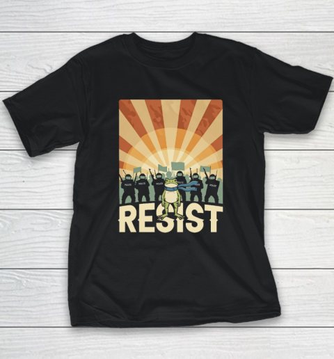 Resist Police Portland Frog Protest Retro Vintage Shirt Youth T-Shirt