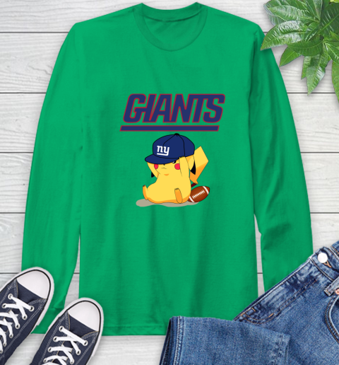NFL Pikachu Football Sports New York Giants Long Sleeve T-Shirt 7