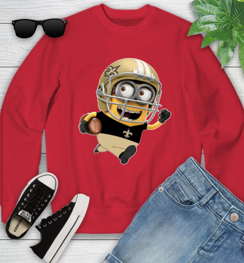NFL New Orleans Saints Minions Disney Football Sports Youth Sweatshirt 9