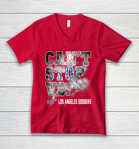 MLB Los Angeles Dodgers Baseball Can't Stop Vs Dodgers V-Neck T-Shirt 6
