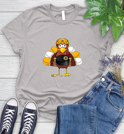 Boston Bruins Turkey Thanksgiving Day Women's T-Shirt 10