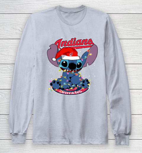 Cleveland Indians MLB noel stitch Baseball Christmas Long Sleeve T-Shirt 4