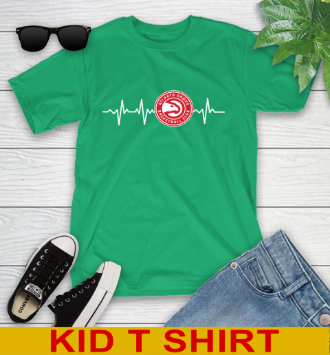 Atlanta Hawks NBA Basketball Heart Beat Shirt Youth T-Shirt 7