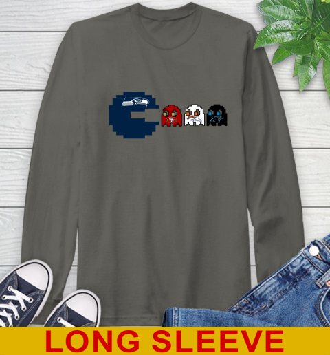 Seattle Seahawks NFL Football Pac Man Champion Long Sleeve T-Shirt 8