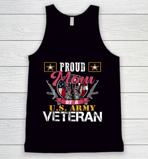 Veteran Shirt Vintage Proud Mom Of A U S Army Veteran Gift Tank Top