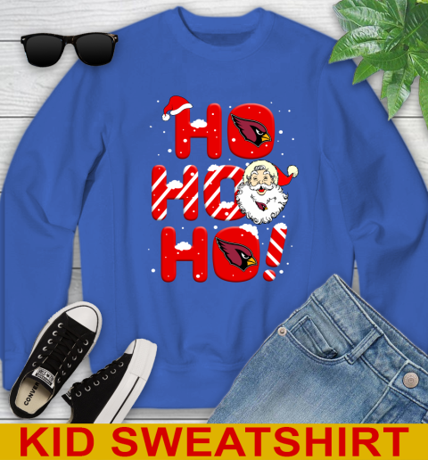 Arizona Cardinals NFL Football Ho Ho Ho Santa Claus Merry Christmas Shirt Youth Sweatshirt 6