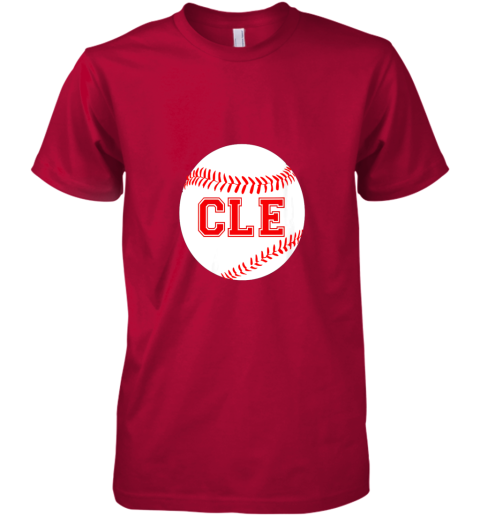 otlj cleveland ohio baseball heart cle premium guys tee 5 front red