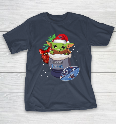 Tennessee Titans Christmas Baby Yoda Star Wars Funny Happy NFL T-Shirt 5
