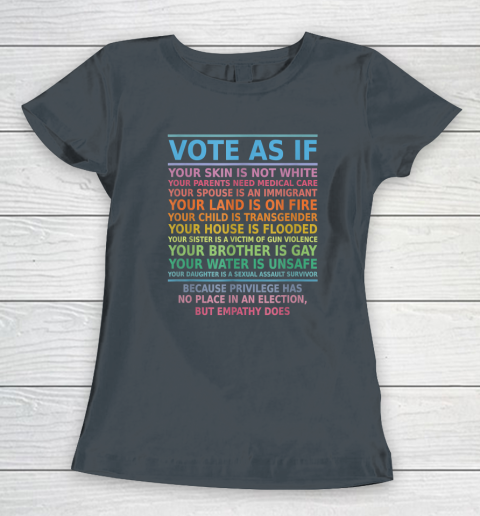 Vote As If Your Skin Is Not White Human's Rights Women's T-Shirt 3