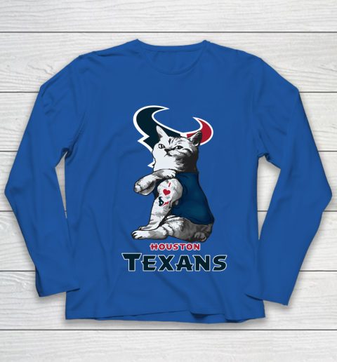 NFL Football My Cat Loves Houston Texans Youth Long Sleeve 7