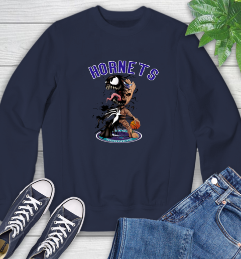 NBA Charlotte Hornets Basketball Venom Groot Guardians Of The Galaxy Sweatshirt 3