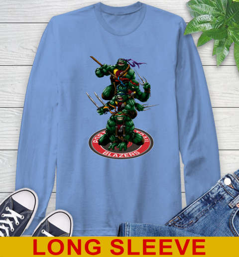NBA Basketball Portland Trail Blazers Teenage Mutant Ninja Turtles Shirt Long Sleeve T-Shirt 11