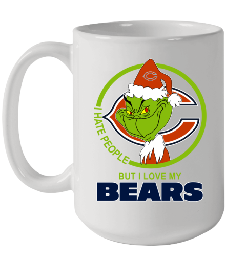 Chicago Bears NFL Christmas Grinch I Hate People But I Love My Favorite Football Team Ceramic Mug 15oz