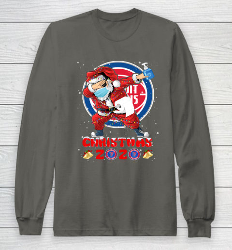 Detroit Pistons Funny Santa Claus Dabbing Christmas 2020 NBA Long Sleeve T-Shirt 5