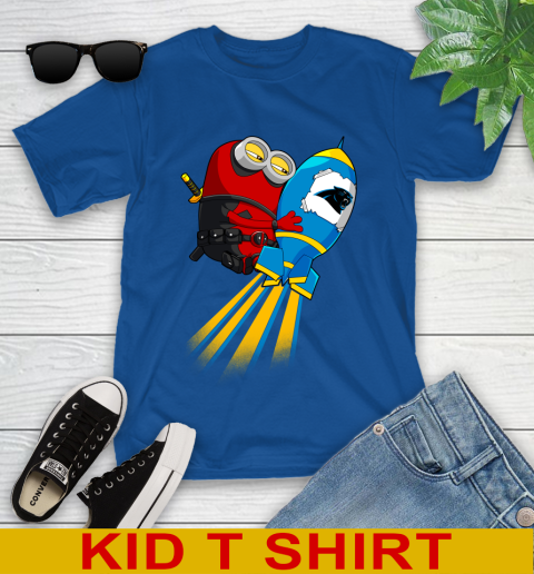 NFL Football Carolina Panthers Deadpool Minion Marvel Shirt Youth T-Shirt 10