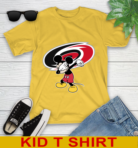 Carolina Hurricanes NHL Hockey Dabbing Mickey Disney Sports Youth T-Shirt 8