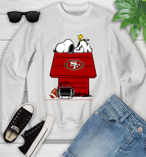 San Francisco 49ers NFL Football Snoopy Woodstock The Peanuts Movie Youth Sweatshirt