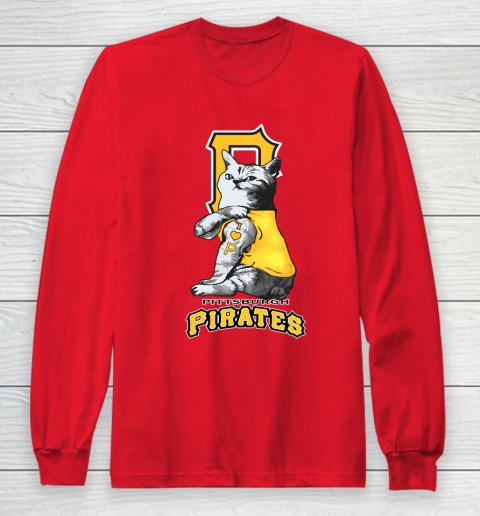 MLB Baseball My Cat Loves Pittsburgh Pirates Long Sleeve T-Shirt 7