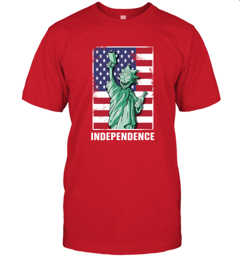 ujnx rick and morty statue of liberty independence day 4th of july shirts jersey t shirt 60 front red