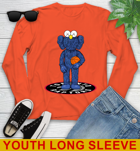 NBA Basketball Toronto Raptors Kaws Bff Blue Figure Shirt Youth Long Sleeve 4