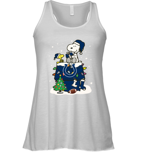 A Happy Christmas With Indianapolis Colts Snoopy Racerback Tank