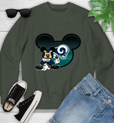 NFL Los Angeles Rams Mickey Mouse Disney Football T Shirt Youth Sweatshirt 10