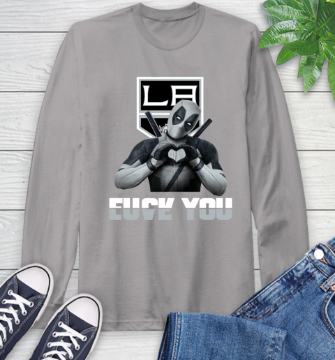 NHL Los Angeles Kings Deadpool Love You Fuck You Hockey Sports Long Sleeve T-Shirt 6