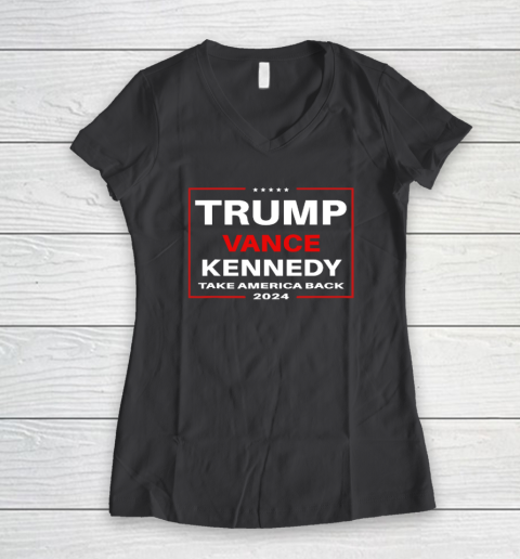 Trump Vance Kennedy Take America Back Again Women's V-Neck T-Shirt 4