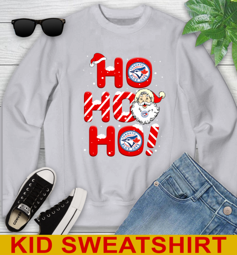 Toronto Blue Jays MLB Baseball Ho Ho Ho Santa Claus Merry Christmas Shirt Youth Sweatshirt 3
