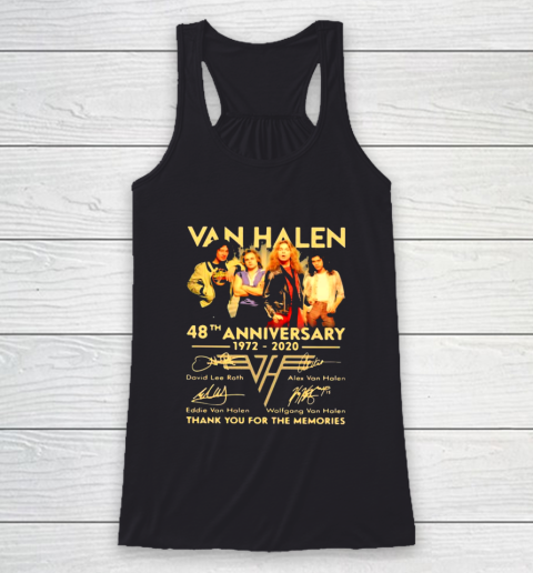 Van Halen 48th Anniversary 1972 2020 thank you for the memories signatures Racerback Tank