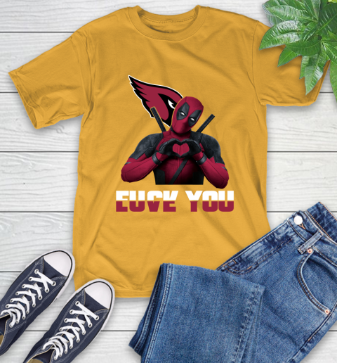 NHL Arizona Cardinals Deadpool Love You Fuck You Football Sports T-Shirt - Image 3