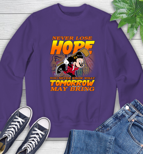 Chicago Blackhawks NHL Hockey ootball Mickey Disney Never Lose Hope Sweatshirt 4
