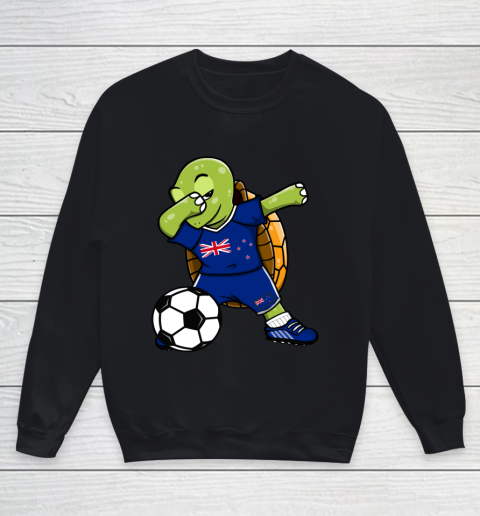 Dabbing Turtle New Zealand Soccer Fans Jersey Flag Football Youth Sweatshirt