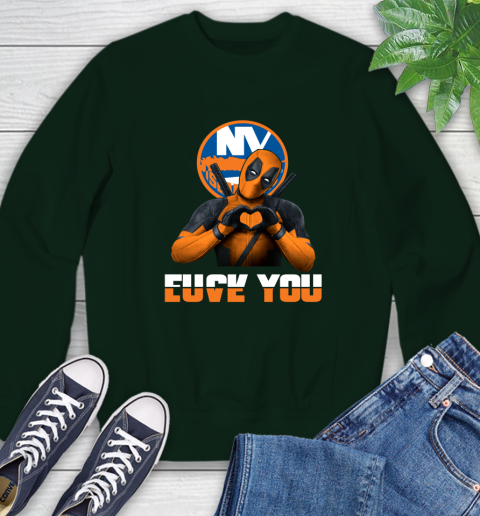 NHL New York Islanders Deadpool Love You Fuck You Hockey Sports Sweatshirt 12