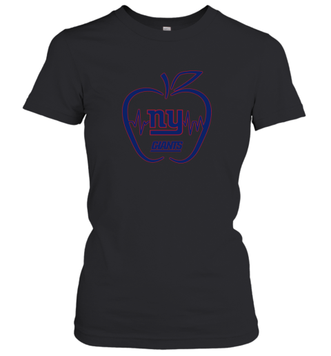 Apple Heartbeat Teacher Symbol New York Giants Women's T-Shirt