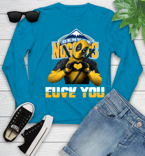NBA Denver Nuggets Deadpool Love You Fuck You Basketball Sports Youth Long Sleeve 8