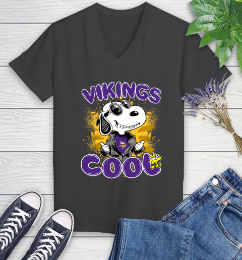 NFL Football Minnesota Vikings Cool Snoopy Shirt Women's V-Neck T-Shirt 6
