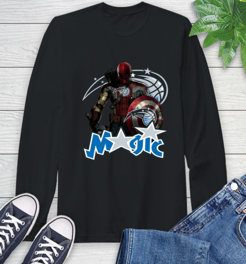Philadelphia 76ers NBA Basketball Captain America Thor Spider Man Hawkeye Avengers Long Sleeve T-Shirt 2