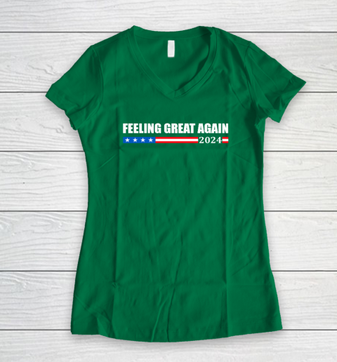 Feeling Great Again Trump 2024 Women's V-Neck T-Shirt 3