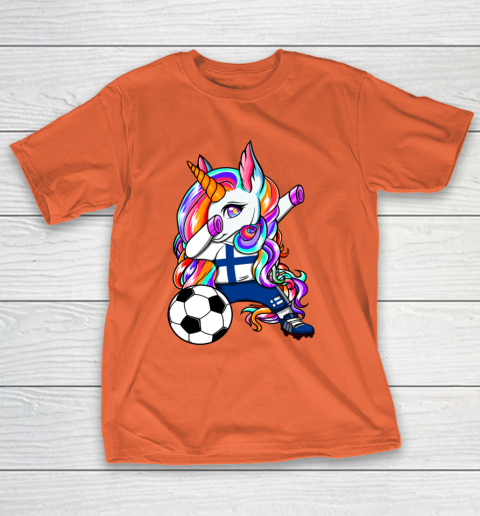 Dabbing Unicorn Finland Soccer Fans Jersey Finnish Football T-Shirt 5