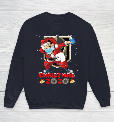 Vegas Golden Knights Funny Santa Claus Dabbing Christmas 2020 NHL Youth Sweatshirt 2