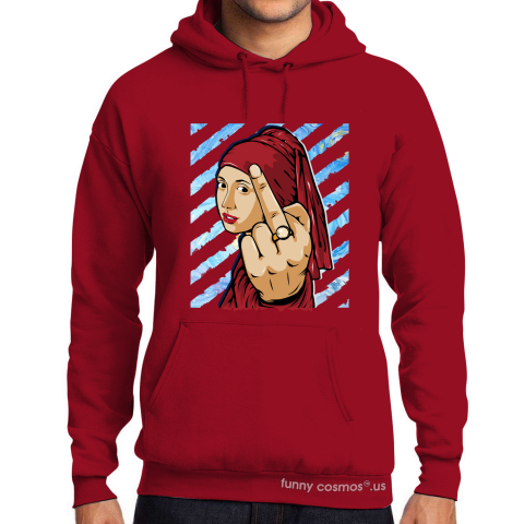 Air Jordan 1 Flyknit Banned Matching Sneaker Tshirt The girl With The Pearl Earing Middle Finger Black and Red Jordan Tshirt