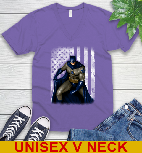 Toronto Maple Leafs NHL Hockey Batman DC American Flag Shirt V-Neck T-Shirt 8