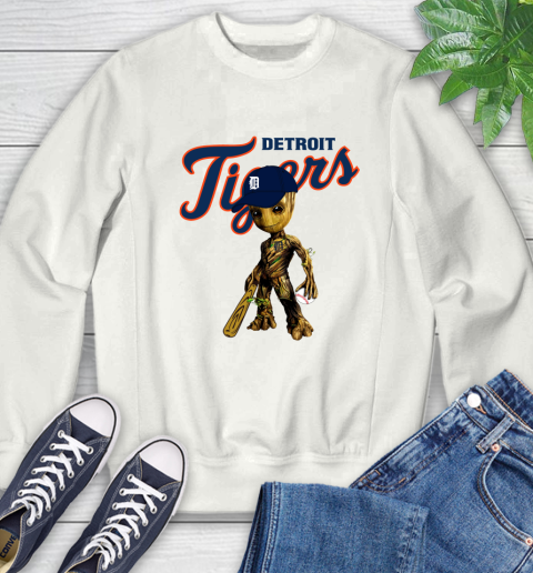 MLB Detroit Tigers Groot Guardians Of The Galaxy Baseball Sweatshirt