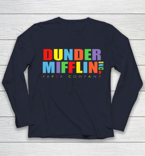 The Office Dunder Mifflin Rainbow Letters Youth Long Sleeve 2