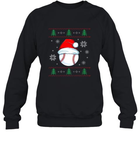 Ugly Christmas Baseball Shirt Boys Kids Ball Santa Pajama Sweatshirt